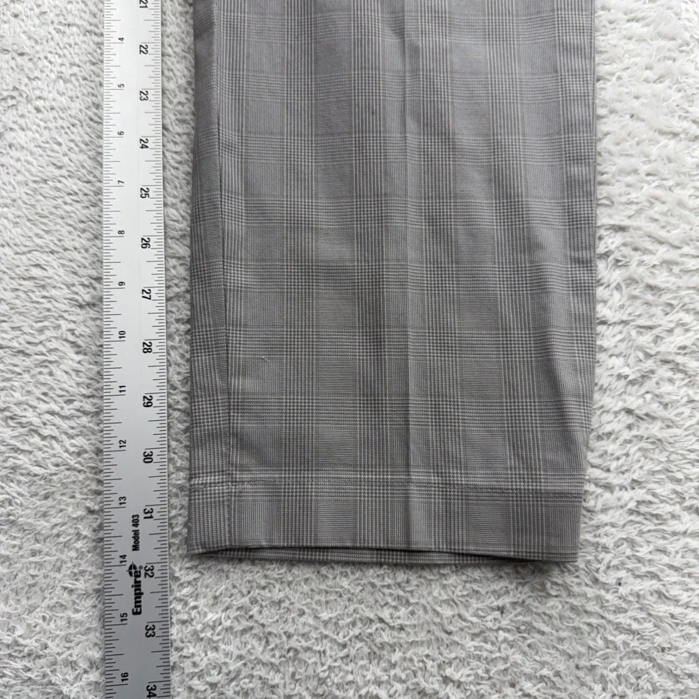 Brooks Brothers Milano Fit Grey Glen Plaid Advantage Chino Stretch Pants 36x32
